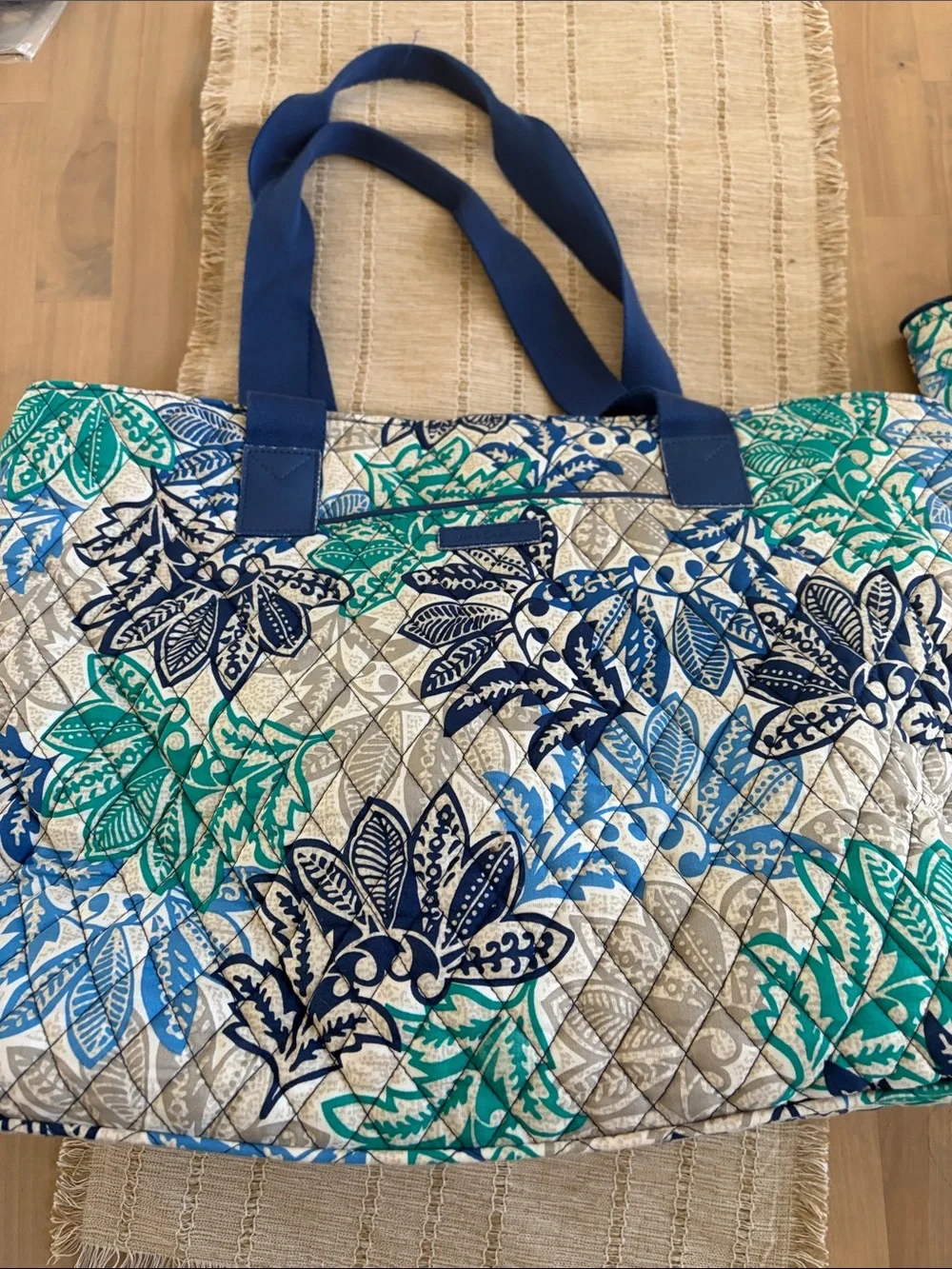 Vera Bradley set Quilted Floral Tote Bag in Blue & Teal